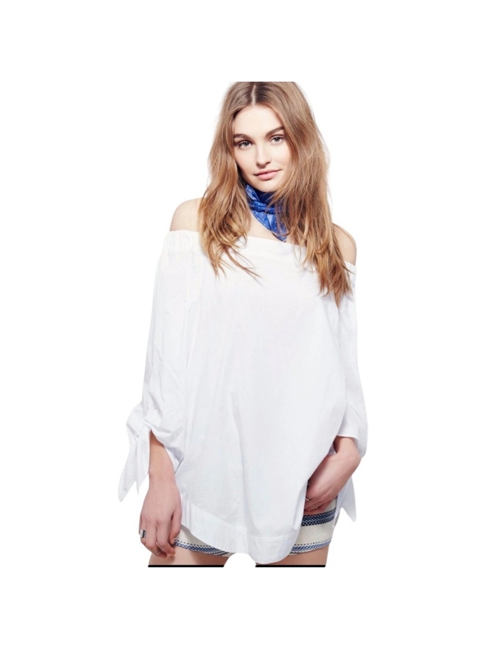 Free People Show Some Shoulder White Tunic - Size L
